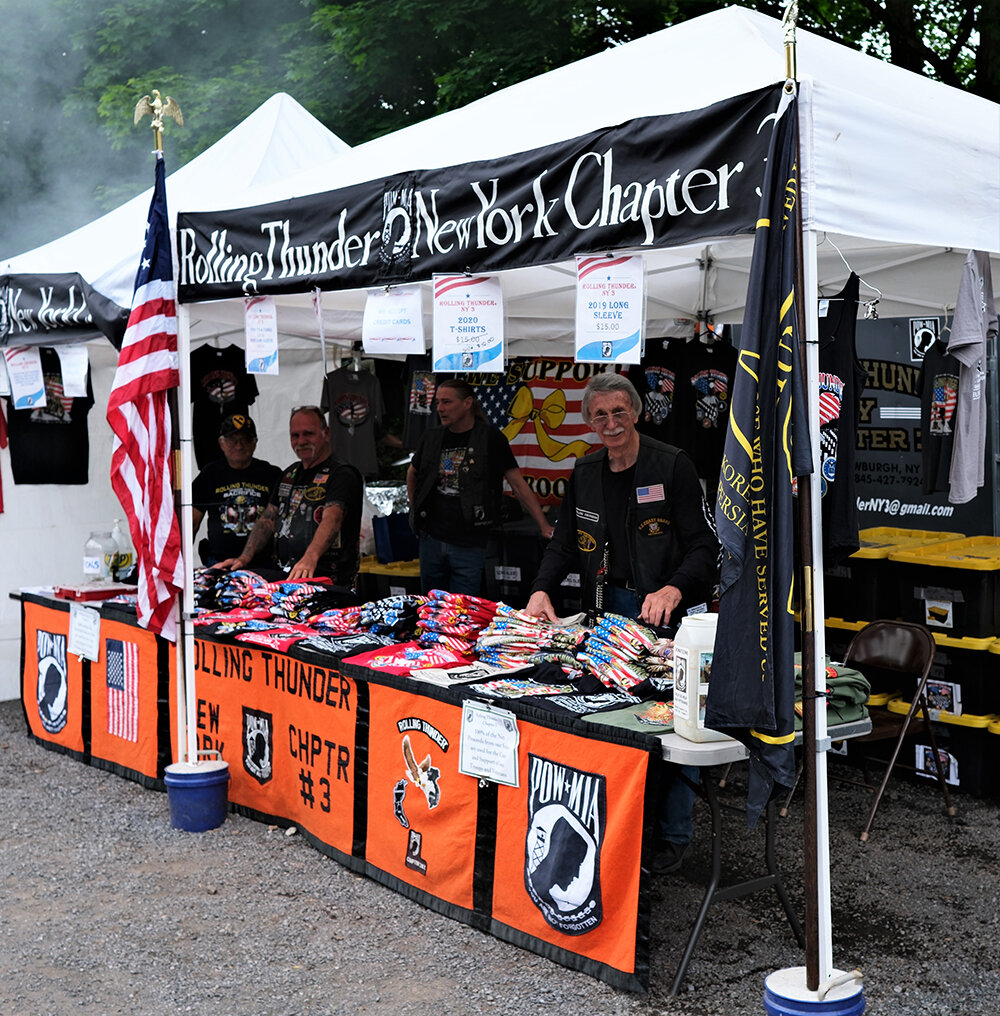 Members of the local chapter of Rolling Thunder kept the public apprised of their advocacy for Veterans